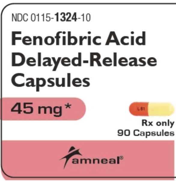 Fenofibric acid delayed-release 45 mg L81