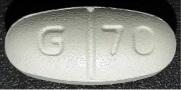 Pill G 70 White Oval is Levetiracetam