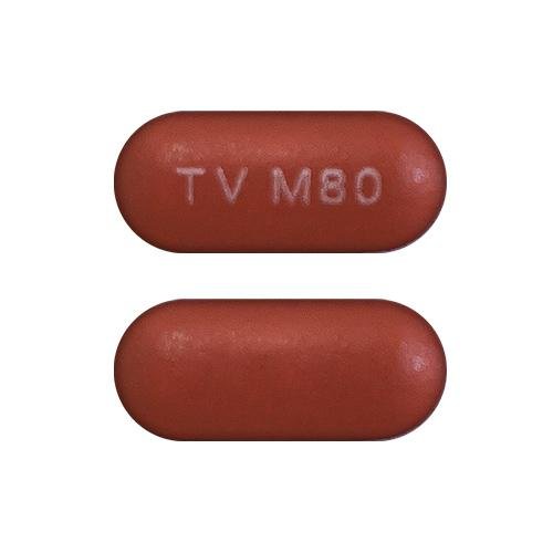 Pill TV M80 Brown Capsule/Oblong is Mesalamine Delayed-Release