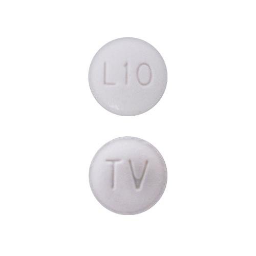 Pill TV L10 White Round is Lisdexamfetamine Dimesylate (Chewable)