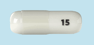 Pill 15 Clear Capsule/Oblong is Deplin