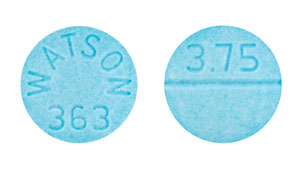 Pill 3.75 WATSON 363 Blue Round is Clorazepate Dipotassium