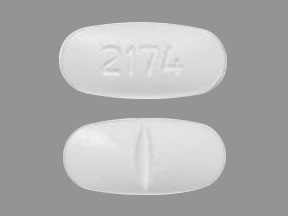Pill 2174 White Capsule/Oblong is Acetaminophen and Hydrocodone Bitartrate
