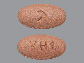Pill VH1 > Orange Oval is Hydrochlorothiazide and Valsartan