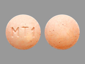 Pill MT1 Pink Round is Montelukast Sodium (Chewable)