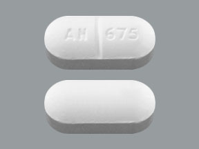 Pill AN 675 White Capsule/Oblong is Acetaminophen and Hydrocodone Bitartrate