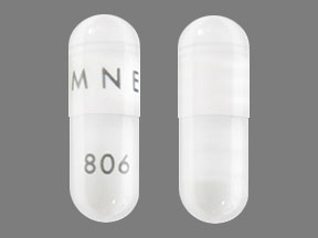 Pill AMNEAL 806 White Capsule/Oblong is Temozolomide