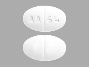 AA 64 Pill Images (White / Elliptical / Oval)