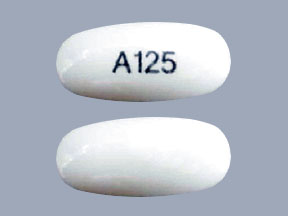 Pill A125 White Capsule/Oblong is Bexarotene