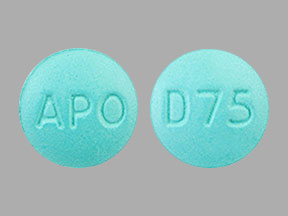 Pill APO D75 Green Round is Doxycycline Hyclate