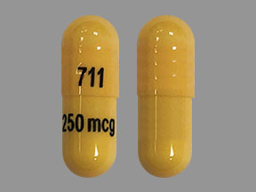 Pill 711 250 mcg Peach Capsule/Oblong is Dofetilide