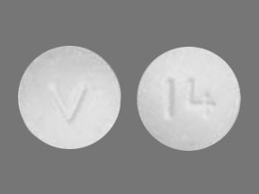 Pill V 14 White Round is Donepezil Hydrochloride