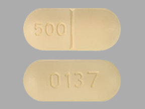 Pill 500 0137 Yellow Capsule/Oblong is Levetiracetam