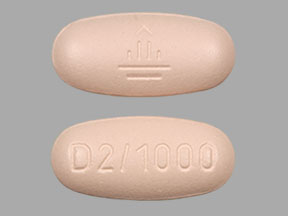 Pill D2 1000 Pink Oval is Jentadueto