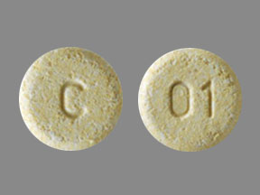 Pill C 01 Yellow Round is Risperidone (Orally Disintegrating)