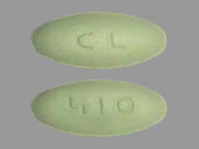 Pill CL 410 Green Oval is Cinacalcet Hydrochloride