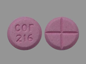 Pill cor 216 Pink Round is Dextroamphetamine Sulfate
