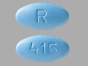 Pill R 416 Blue Oval is Amlodipine Besylate and Atorvastatin Calcium