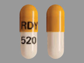 Pill RDY 520 White & Yellow Capsule/Oblong is Atomoxetine Hydrochloride