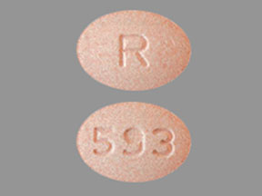 Pill R 593 Pink Oval is Montelukast Sodium (Chewable)