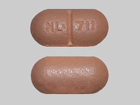 Pill NL 711 Peach Capsule/Oblong is Hydrochlorothiazide and Quinapril Hydrochloride