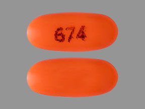 Pill 674 Orange Capsule/Oblong is Calcitriol