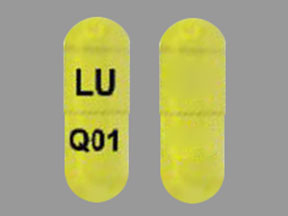 Pill LU Q01 Green Capsule/Oblong is Duloxetine Hydrochloride Delayed-Release