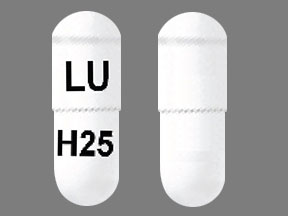 Pill LU H25 White Capsule/Oblong is Irenka