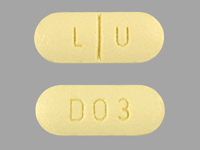 Lu D03 Pill Images Yellow Elliptical Oval