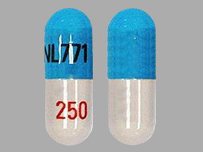 Pill NL 771 250 Blue & Gray Capsule/Oblong is Flucytosine