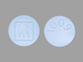 Pill M 1009 Blue Round is Oxymorphone Hydrochloride