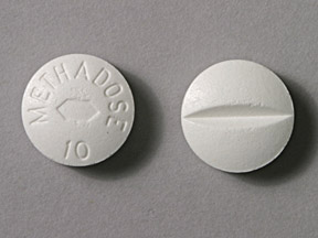 Pill METHADOSE 10 White Round is Methadose