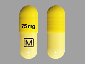 Pill M 75 mg Yellow Capsule/Oblong is Clomipramine Hydrochloride