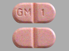 Pill GM 1 Pink Capsule/Oblong is Glimepiride