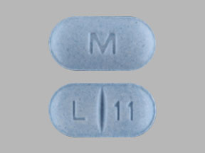 Pill M L 11 Blue Capsule/Oblong is Levothyroxine Sodium