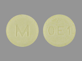 Pill M OE1 Yellow Round is Olanzapine (Orally Disintegrating)
