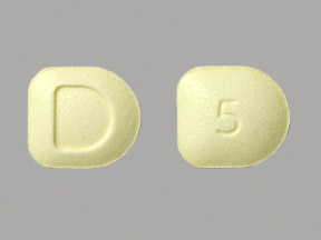 Pill D 5 Yellow U-shape is Dexmethylphenidate Hydrochloride