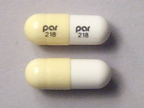 Pill par 218 par 218 White & Yellow Capsule/Oblong is Doxepin Hydrochloride