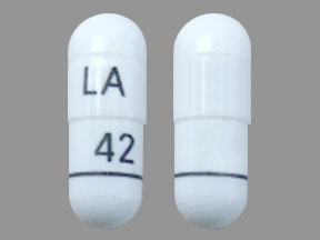 Pill LA 42 White Capsule/Oblong is Pregabalin