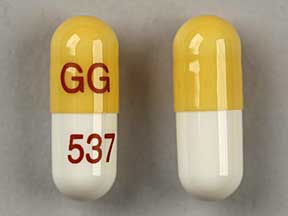 Pill GG 537 White & Yellow Capsule/Oblong is Bromocriptine Mesylate