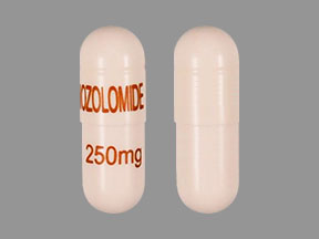 Pill TEMOZOLOMIDE 250 mg White Capsule/Oblong is Temozolomide