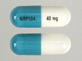 Pill NRP104 40 mg Green & White Capsule/Oblong is Vyvanse