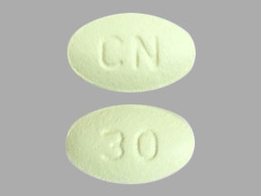 Pill CN 30 Green Oval is Cinacalcet Hydrochloride