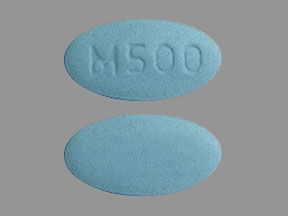 Pill M500 Blue Oval is Metronidazole