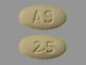 Pill A9 2.5 Yellow Oval is Tadalafil