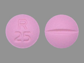 Pill R 25 Pink Round is Metoprolol Tartrate