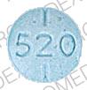 Pill 520 Blue Round is Levothyroxine Sodium