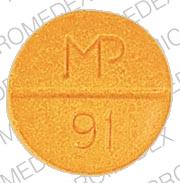 Pill MP 91 Orange Round is Sulfasalazine