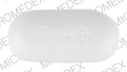 Pill 93-490 White Capsule/Oblong is Acetaminophen and Propoxyphene Napsylate