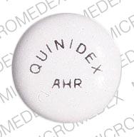 Pill QUINIDEX AHR White Round is Quinidex extentabs